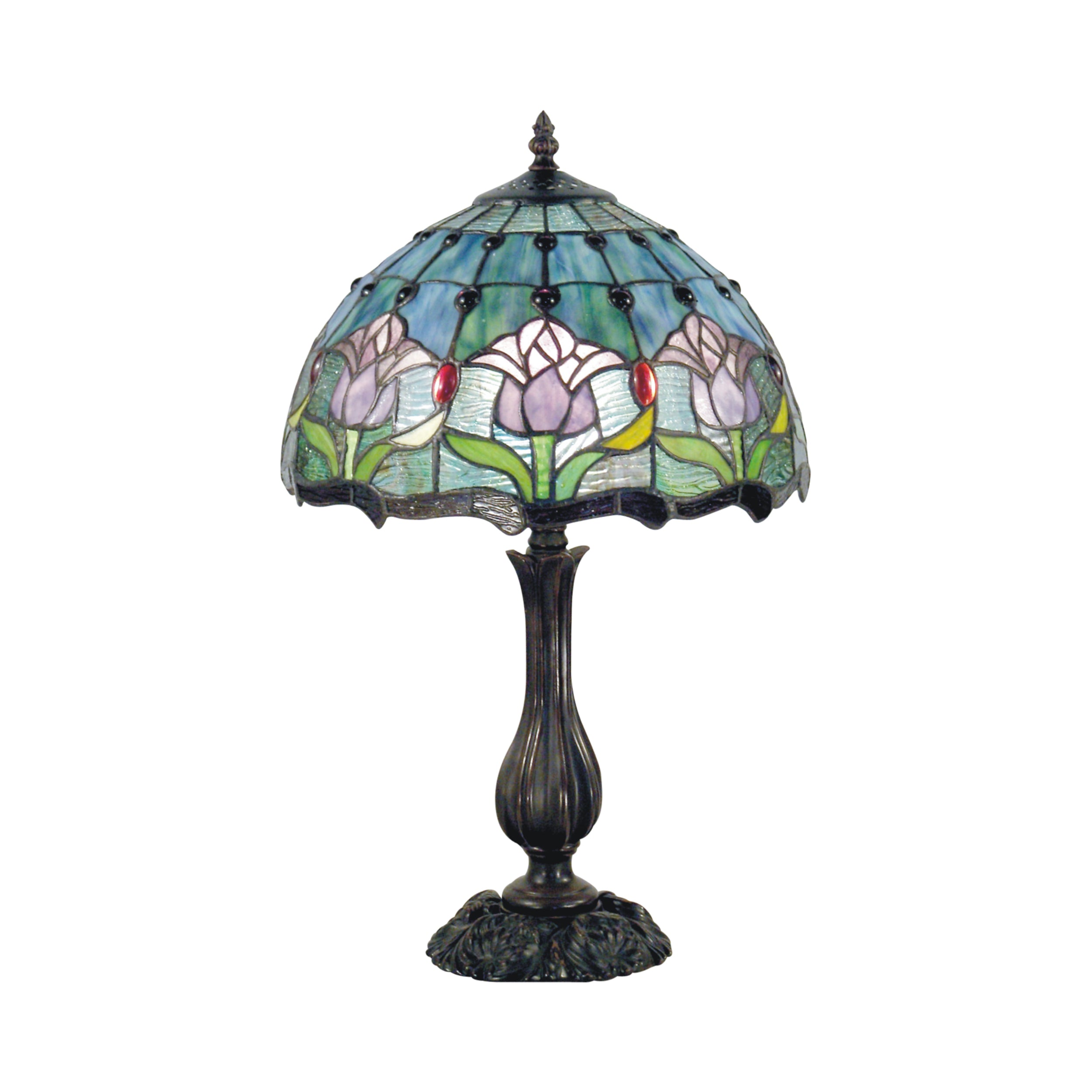 Tiffany Style "Mauve Tulip" Table Lamp