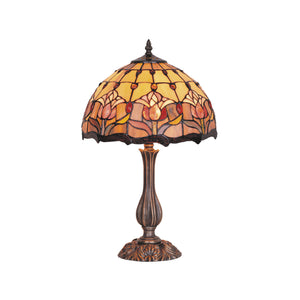 Tiffany Style "Red Tulip" Table Lamp
